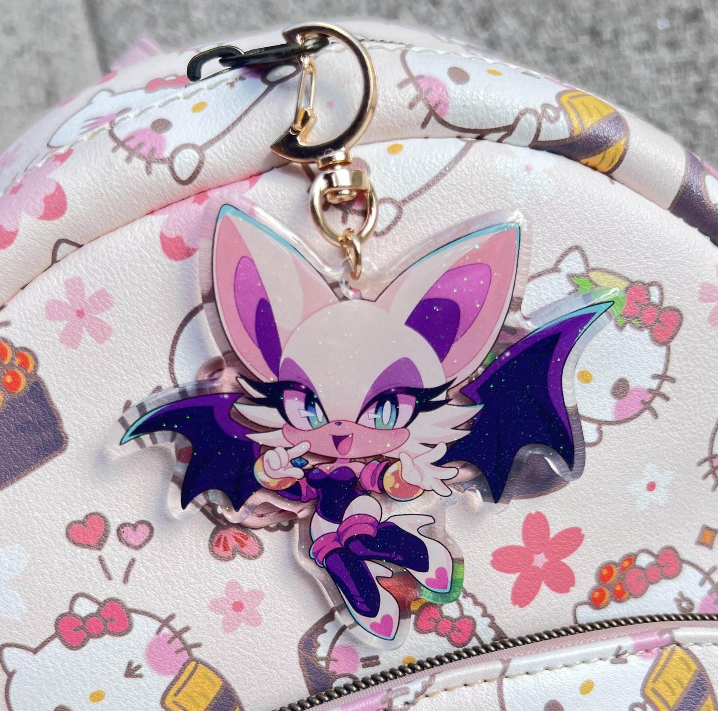 Rouge the Bat Glitter Keychain