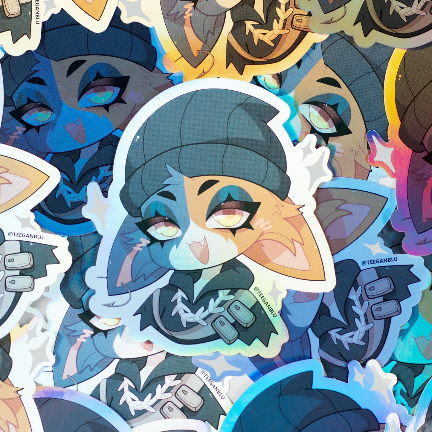 Meow Skulls Holographic Sticker