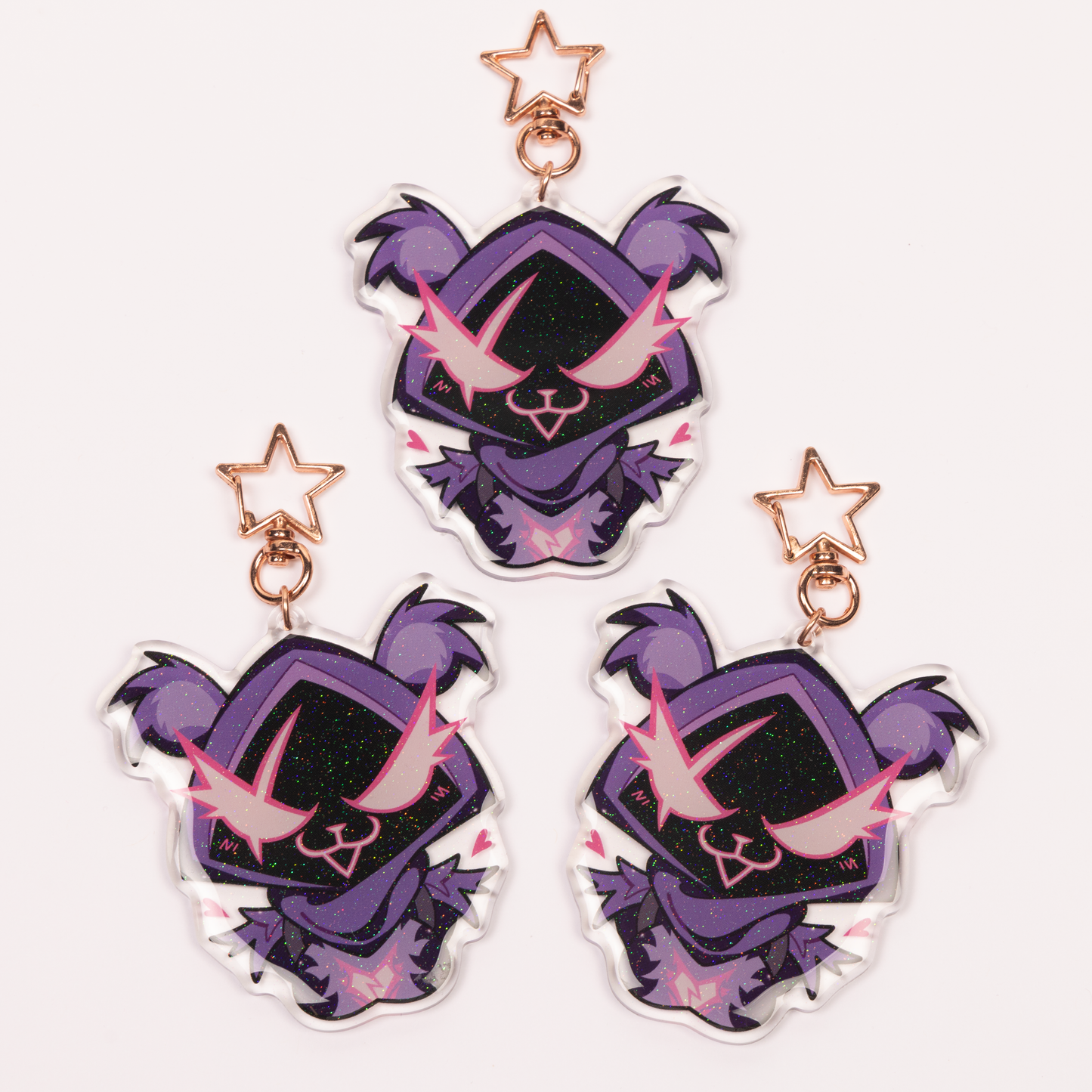 Raven Glitter Keychain