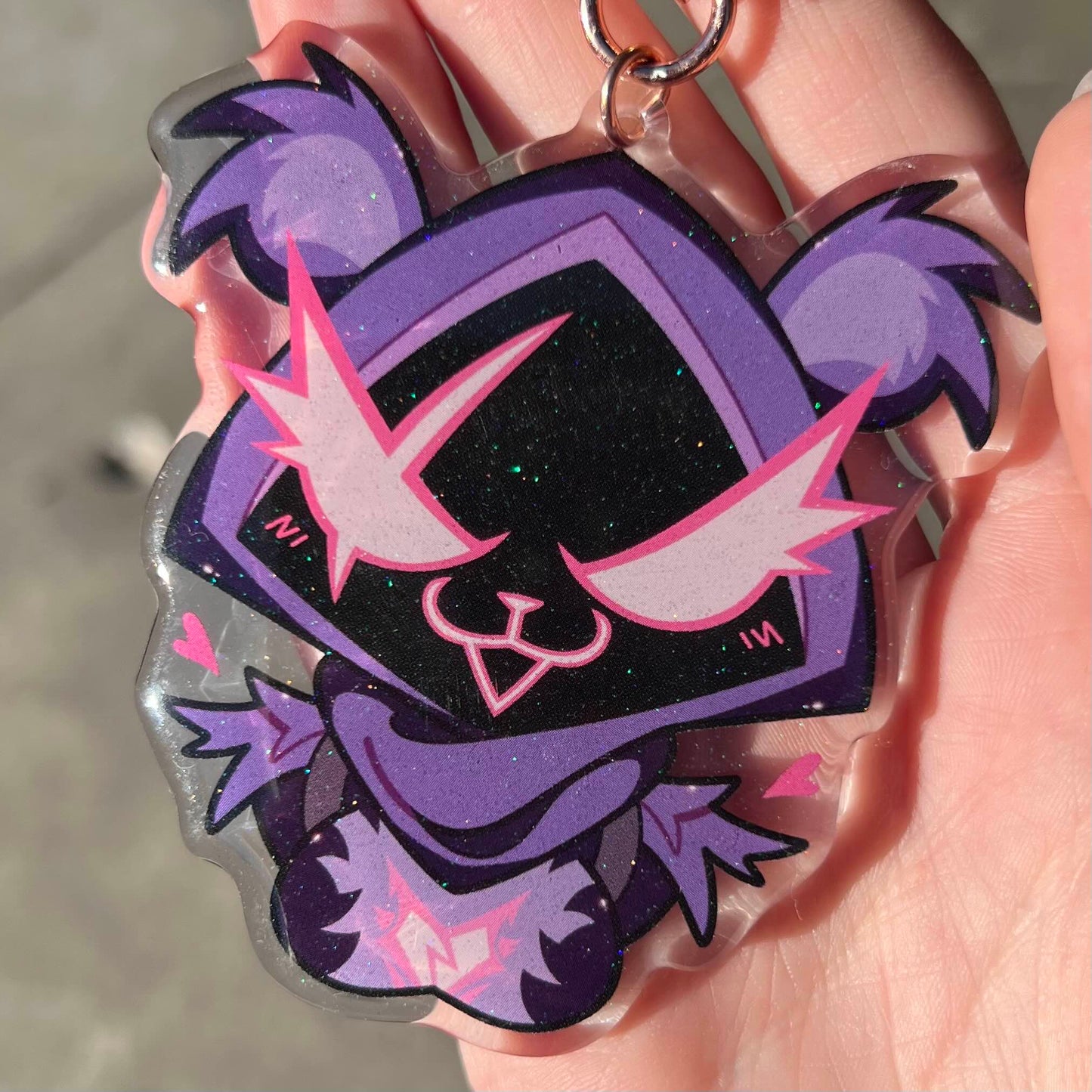 Raven Glitter Keychain