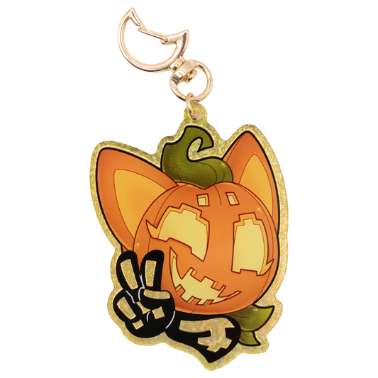 Pumpkin Spice Glitter Keychain