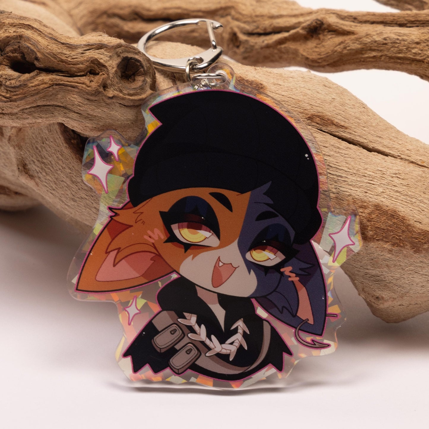 Meow Skulls Holographic Keychain