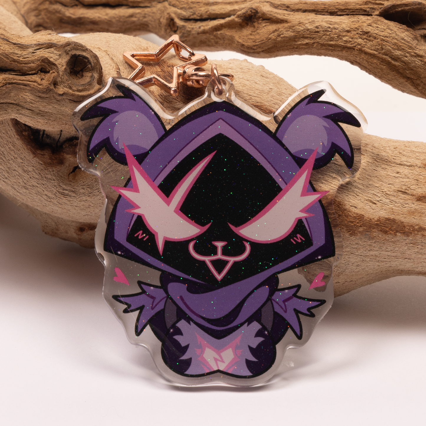 Raven Glitter Keychain