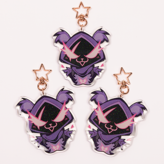 Raven Glitter Keychain