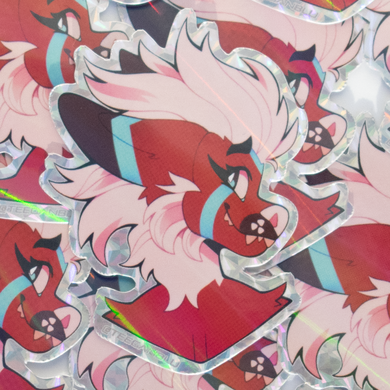 Akita Blush Holographic Sticker