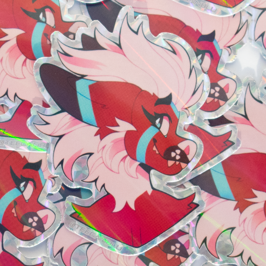 Akita Blush Holographic Sticker