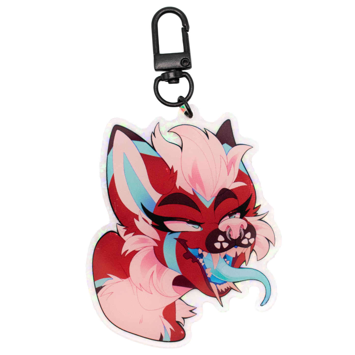Akita Maw Holographic Keychain