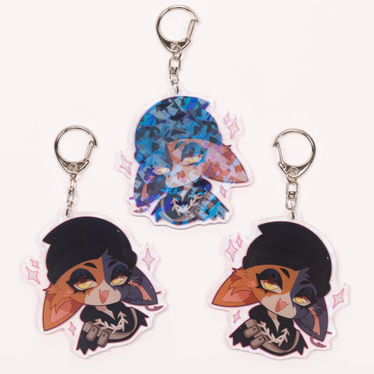 Meow Skulls Holographic Keychain