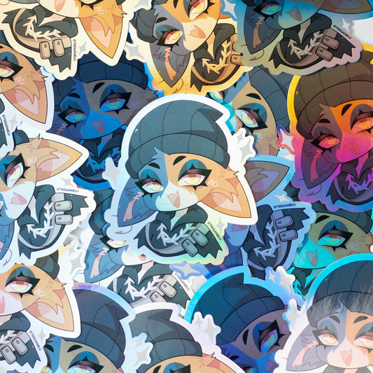 Meow Skulls Holographic Sticker
