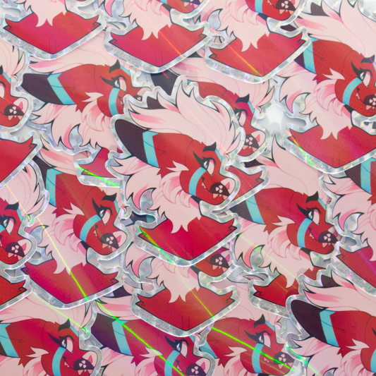 Akita Blush Holographic Sticker
