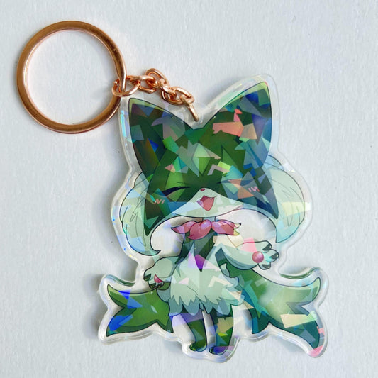 Meowscarada Holographic Keychain
