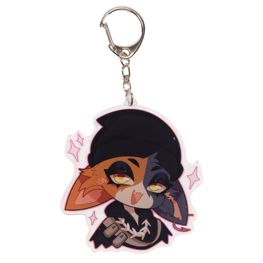 Meow Skulls Holographic Keychain