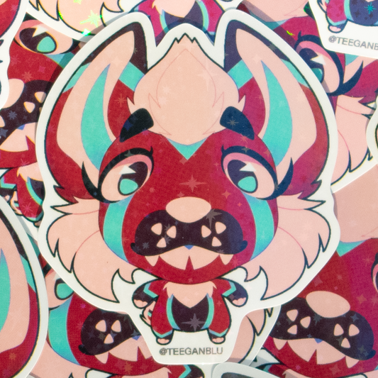 Akita Mold Spore Holographic Sticker