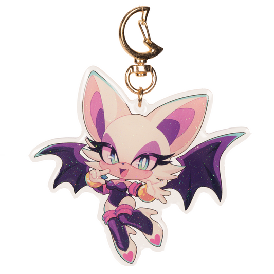 Rouge the Bat Glitter Keychain