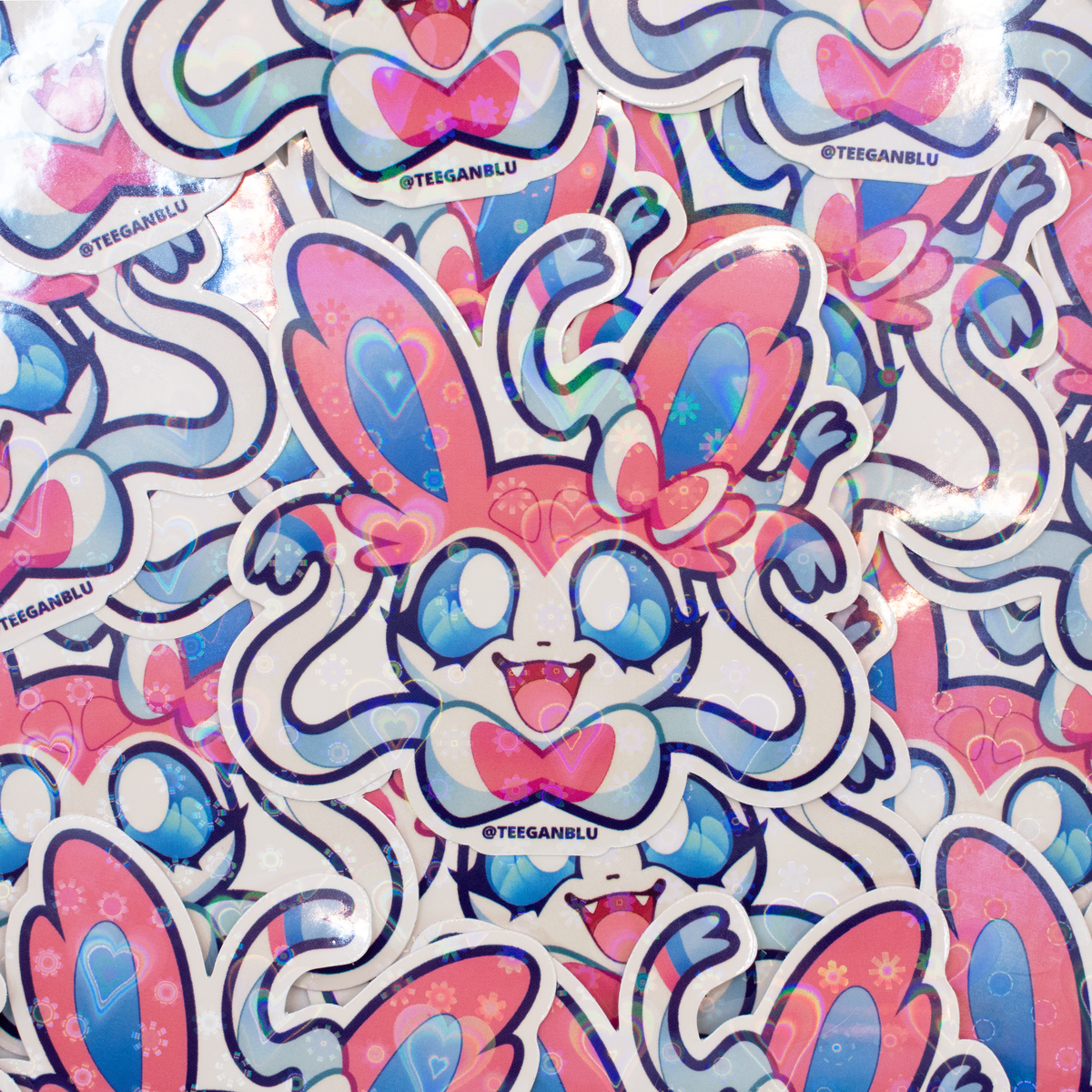 Sylveon Heart Holographic Sticker