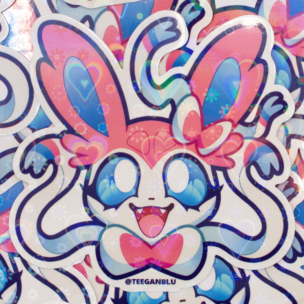 Sylveon Heart Holographic Sticker