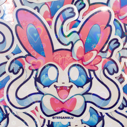 Sylveon Heart Holographic Sticker